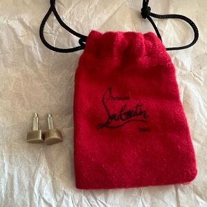 Christian Louboutin Women's Replacement Tan Heel Cap Tips With Dust bag.